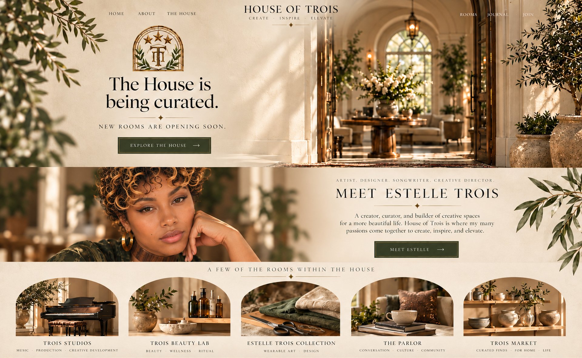 House of Trois — The House is being curated. New rooms are opening soon. Meet Estelle Trois.